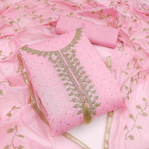 Heenari Chanderi Embroidered Salwar Suit Material