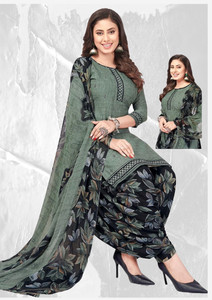 YASHIKA Crepe Solid, Floral Print, Printed, Geometric Print Salwar Suit Material