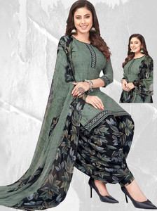 YASHIKA Crepe Solid, Floral Print, Printed, Geometric Print Salwar Suit Material
