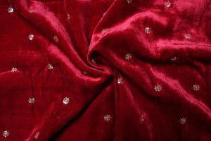 Durga Velvet Embroidered Blouse Material