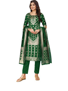 SARVAH Art Silk Self Design Salwar Suit Material
