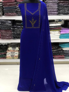 radha fashion Georgette Embroidered Kurta & Churidar Material