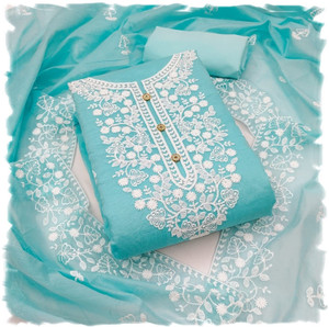 Sidhidata Chanderi Embroidered Salwar and Dupatta Material