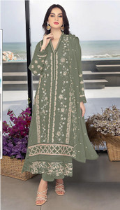 Shoponbit Georgette Embroidered Salwar and Dupatta Material