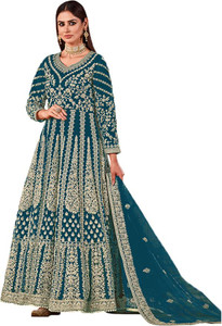 IYALAFAB Net/Lace Embroidered Gown/Anarkali Kurta & Bottom Material