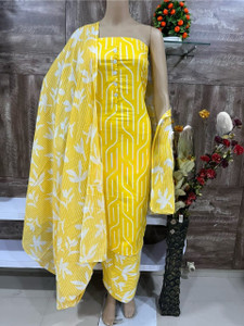 krishna boutique Pure Cotton Printed Salwar Suit Material