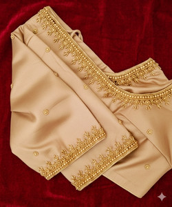 Hani design Art Silk Embellished Blouse Material