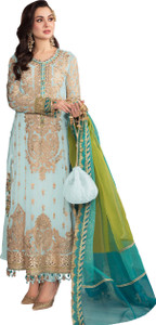 IYALAFAB Georgette Embroidered Salwar Suit Material