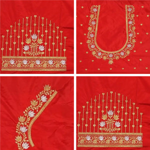 Blouseji Cotton Silk Embroidered Blouse Material