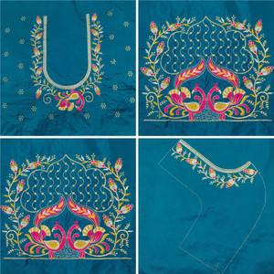 RAJVILASH Art Silk Embroidered Blouse Material