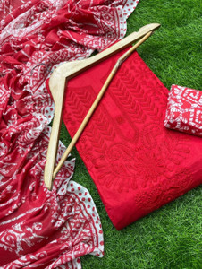 Meghdoot Textiles Pure Cotton Embroidered Salwar Suit Material