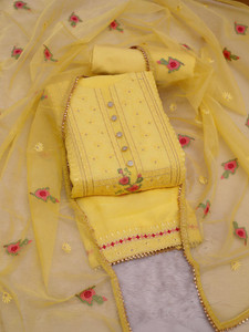Tavas Chanderi Embroidered Salwar Suit Material