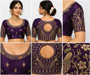 DHBlouse Satin Embroidered Blouse Material