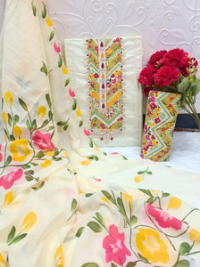 krishna boutique Pure Cotton Printed Salwar Suit Material