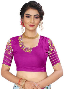 SRIBALAJIESTORE Art Silk Embroidered Blouse Material