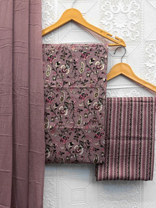 YANKITA Cotton Blend Printed Kurta & Patiyala Material