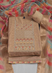 Tavas Chanderi Embroidered Salwar Suit Material
