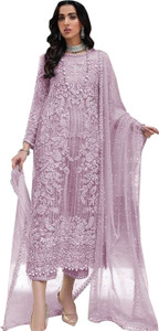 Uday Fashion Net/Lace Embroidered Salwar Suit Material