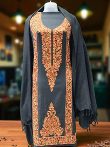 REET MAHAL Wool Embroidered Salwar Suit Material