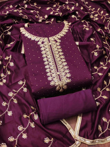 Heenari Chanderi Embroidered Salwar Suit Material