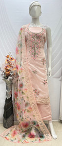 Vijaycreation Chanderi Embroidered Salwar Suit Material