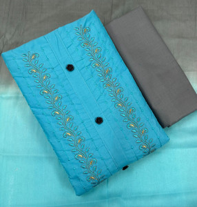 Ishika Creation Cotton Linen Embroidered Salwar Suit Material