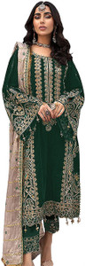 Usuwahifashion Georgette Embroidered Salwar Suit Material