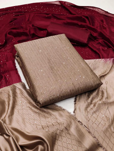 Trendyfashionog Cotton Blend Embellished Kurta & Churidar Material