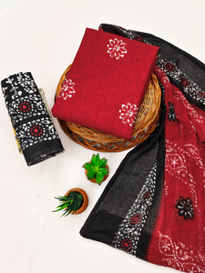 ANAND Crepe Floral Print Salwar Suit Material