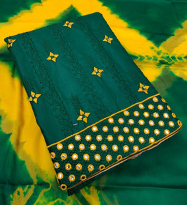 S Creation Cotton Blend Embroidered Kurta & Churidar Material
