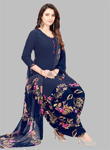YASHIKA Crepe Floral Print Salwar Suit Material