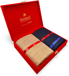 JHABAK'S Cotton Blend Self Design Shirt & Trouser Fabric