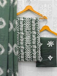 YANKITA Cotton Blend Printed Kurta & Patiyala Material