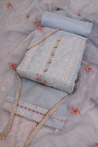 Tavas Chanderi Embroidered Salwar Suit Material