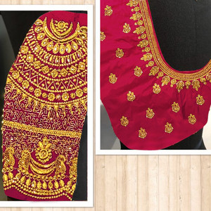 SRIBALAJIESTORE Art Silk Embroidered Blouse Material