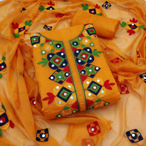 Ethnic Junction Chanderi Embroidered Salwar Suit Material