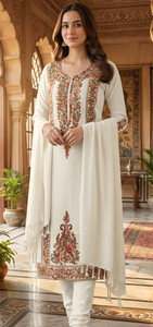 REET MAHAL Wool Embroidered Salwar Suit Material