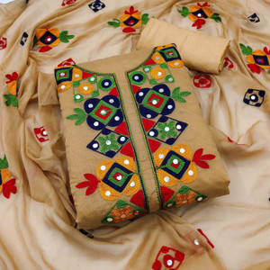 Ethnic Junction Chanderi Embroidered Salwar Suit Material