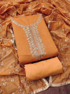 Heenari Chanderi Embroidered Salwar Suit Material
