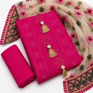 GLAMIFY HUB Pure Cotton Embroidered Salwar Suit Material