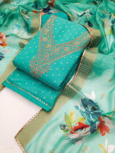 Tavas Chanderi Embroidered Salwar Suit Material