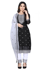 ZONFAB Georgette Embroidered Salwar Suit Material