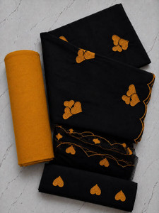 FLYMENS Cotton Blend Embroidered Salwar Suit Material