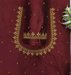 SAINAGARMENTS Art Silk Embellished Blouse Material