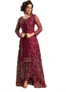 SHAFNUFAB Net/Lace Embroidered Salwar Suit Material