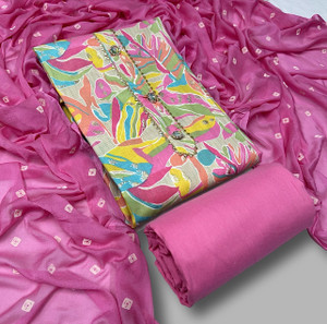 SILKORA Pure Cotton Floral Print Salwar Suit Material