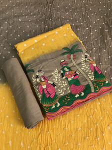 Drashti Creation Cotton Blend Embroidered Salwar Suit Material