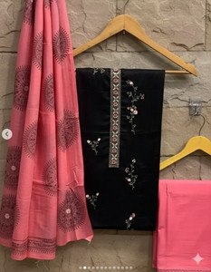 krishna boutique Pure Cotton Embroidered Salwar Suit Material