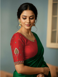 Sana Art Silk Embellished Blouse Material