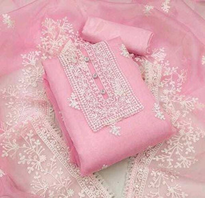 Stylebhawani Net/Lace Embroidered Salwar Suit Material